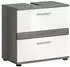 xonox.home Blake Waschbeckenunterschrank 60x57x34cm Rauchsilber/Weiß Hochglanz (BLAKE)