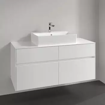 Villeroy & Boch Collaro Waschtischunterschrank 4 Schubladen 1200x548x500mm Glossy White (C12800DH)