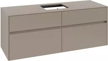 Villeroy & Boch Collaro Waschtischunterschrank 1400x548x500mm 4 Ausz&uuml;ge, Waschtisch mittig, Taupe (C13100VM)
