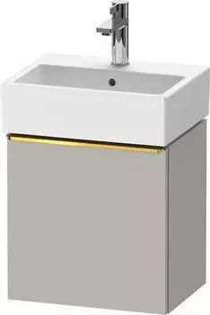 Duravit D-Neo mit 1 T&uuml;r Anschlag rechts Griff Gold Poliert 434 x 440 x 322 mm Betongrau Matt DE4217R34070000