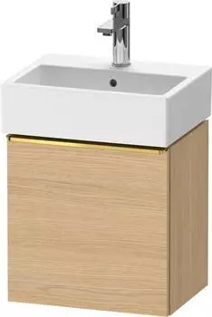 Duravit D-Neo mit 1 T&uuml;r Anschlag links Griff Gold Poliert 434 x 440 x 322 mm Eiche Natur Matt DE4217L34300000