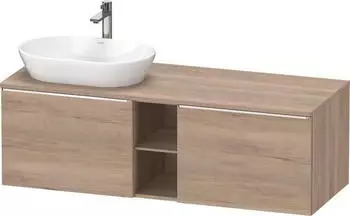 Duravit D-Neo Konsolenwaschtischunterschrank f&uuml;r Becken links mit 2 Ausz&uuml;gen und 2 F&auml;chern Griff Chrom Hochglanz 1400 x 459 x 550... DE4950L10550000