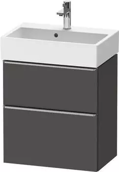 Duravit D-Neo mit 2 Ausz&uuml;gen Griff Edelstahl Geb&uuml;rstet 584 x 625 x 372 mm Graphit Matt DE4329070490000
