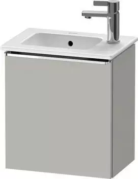 Duravit D-Neo mit 1 T&uuml;r Anschlag rechts Griff Chrom Hochglanz 410 x 440 x 274 mm Betongrau Matt DE4259R10070000