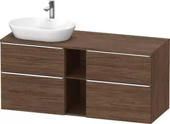 Duravit D-Neo Konsolenwaschtischunterschrank f&uuml;r Becken links mit 4 Ausz&uuml;gen und 2 F&auml;chern Griff Chrom Hochglanz 1400 x 644 x 550... DE4970L10210000