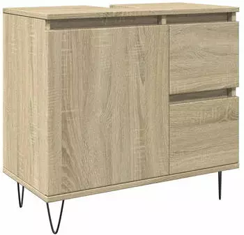 vidaXL Badezimmerschrank Sonoma-Eiche 65x33x60cm Sperrholz