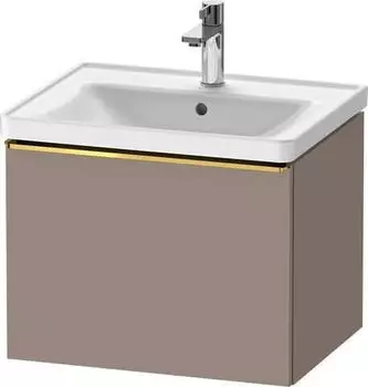 Duravit D-Neo Waschtischunterschrank mit 1 Auszug Griff Gold Poliert 584 x 440 x 452 mm - Basalt Matt - DE4249034430000