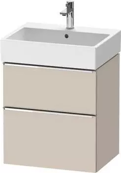 Duravit D-Neo Waschtischunterschrank mit 2 Ausz&uuml;gen Griff Chrom Hochglanz 584 x 625 x 442 mm - Taupe Matt - DE4371010910000