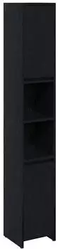 vidaXL Badezimmerschrank mit T&uuml;r Schwarz Eiche 30x30x183,5cm Verstellbare Einlegeb&ouml;den (862505)