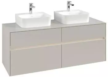 Villeroy & Boch Collaro Waschtischunterschrank 1400x548x500mm LED 10,4W Black Oak (C048B0AB)