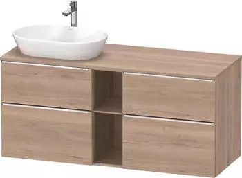 Duravit D-Neo Konsolenwaschtischunterschrank f&uuml;r Becken links mit 4 Ausz&uuml;gen und 2 F&auml;chern Griff Chrom Hochglanz 1400 x 644 x 550... DE4970L10550000