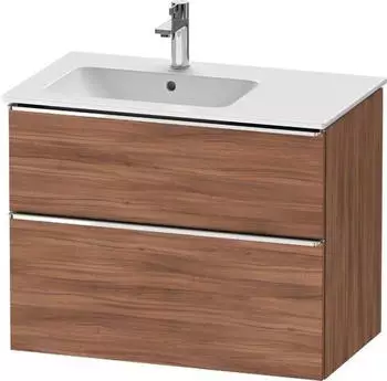 Duravit D-Neo Waschtischunterschrank f&uuml;r 234583 mit 2 Ausz&uuml;gen Griff Chrom Hochglanz 810 x 625 x 462 mm - Nussbaum Natur Matt - DE4366010790000