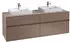 Villeroy & Boch Collaro Waschtischunterschrank 160x54,8x50cm 2 Aufsatzwaschbecken LED 12W Graphite (C137B0VR)