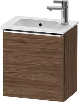 Duravit D-Neo mit 1 T&uuml;r Anschlag rechts Griff Chrom Hochglanz 410 x 440 x 274 mm Nussbaum dunkel Matt DE4259R10210000