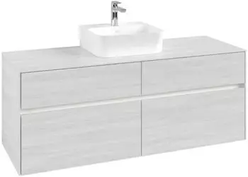 Villeroy & Boch Collaro Waschtischunterschrank 1400x548x500mm Waschtisch mittig LED black oak (C045B0AB)