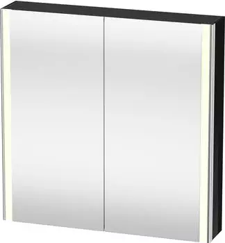 Duravit XSquare Spiegelschrank mit Beleuchtung 2-t&uuml;rig 800x800mm Schwarz Glanz (XS7112040401000)