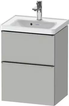 Duravit D-Neo mit 2 Ausz&uuml;gen Griff Edelstahl Geb&uuml;rstet 484 x 625 x 372 mm Betongrau Matt DE4350070070000