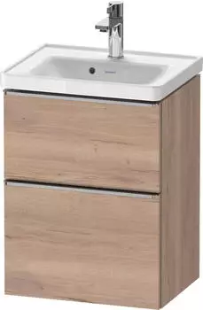 Duravit D-Neo mit 2 Ausz&uuml;gen Griff Edelstahl Geb&uuml;rstet 484 x 625 x 372 mm Eiche Marmoriert Matt DE4350070550000