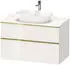 Duravit D-Neo Konsolenwaschtischunterschrank mit 2 Auszügen Griff Gold Poliert 1000 x 644 x 550 mm Weiß Hochglanz DE4968034220000