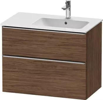 Duravit D-Neo mit 2 Ausz&uuml;gen Griff Edelstahl Geb&uuml;rstet 810 x 625 x 462 mm Nussbaum dunkel Matt DE4367070210000