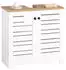 SoBuy Waschbeckenunterschrank mit Lamellentüren MDF Weiß 60cm (BZR40-W)