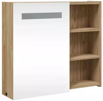 vidaXL Spiegelschrank mit LED-Beleuchtung Eichenoptik 60x13x52cm (357972)