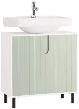 SoBuy BZR139 Waschbeckenunterschrank Holz/Metall 60cm Gr&uuml;n (BZR139-GR)