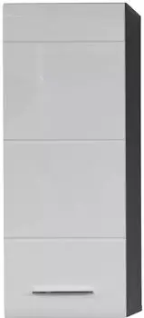 trendteam Line Badh&auml;ngeschrank Wei&szlig; Hochglanz/Rauchsilber 30x77x24cm (189850103)