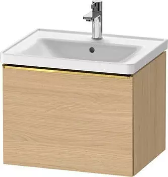 Duravit D-Neo Waschtischunterschrank mit 1 Auszug Griff Gold Poliert 584 x 440 x 452 mm - Eiche Natur Matt - DE4249034300000