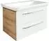 Fackelmann Milano Waschtischunterschrank hängend 80cm Weiß Hochglanz/Eiche (84205)