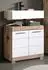 Inn.Furn Willow Waschbeckenunterschrank Weiß Hochglanz und Eiche 60cm (GE70123-01)