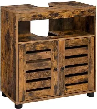 Vasagle Nuri Waschbeckenunterschrank 2 Rolltüren, bodenstehend, 30x63cm (BBK04BX)