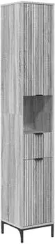 vidaXL Badezimmerschrank mit Spiegel Grau Sonoma 31,5x33x190cm (883410)