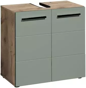 Stella Trading VISTA Waschbeckenunterschrank 2-t&uuml;rig 60cm Schilfgr&uuml;n / Viking Oak (36-565-EY)