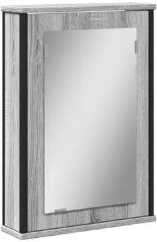 vidaXL Bad-Spiegelschrank grau Sonoma, 42x12x60cm, Holzwerkstoff (842434)