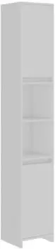 vidaXL Badezimmerschrank 30x30x183,5cm Holzwerkstoff, wei&szlig;