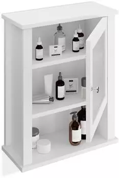 Relaxdays Badezimmer-H&auml;ngeschrank mit T&uuml;r, 42x18x52cm