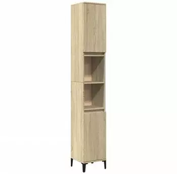 vidaXL Badezimmerschrank Holzwerkstoff Sonoma-Eiche 30x30x190cm (847388)