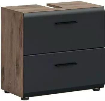 xonox.home Ice Waschbeckenunterschrank Eiche Nachbildung 2 Schubladen 60cm (X86N8707)