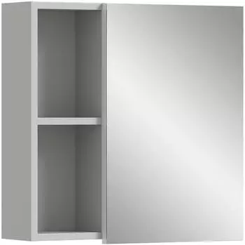 Inn.Furn Carlo Spiegelschrank 1-t&uuml;rig, grau, 55x55x17cm, Soft-Close