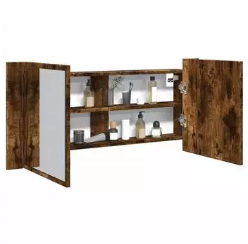 vidaXL LED-Spiegelschrank R&auml;uchereiche 100x12x45cm (834959)