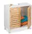 Relaxdays Waschbeckenunterschrank 2 Türen, Bambus & MDF, weiß/natur, 60x60x32cm (10049744_0)