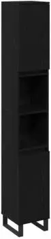 vidaXL Badezimmerschrank mit T&uuml;r, schwarz Eichen-Optik, 30x30x190cm (862883)