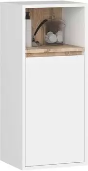 Akord Furniture Factory VAMI Badezimmer-Hängeschrank 1 Tür, weiß/Sonoma Eiche, 35x80x30cm (MIDIVAMIW351D1WWEISON)