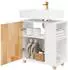 SoBuy Waschbeckenunterschrank 2 Türen, 2 offene Fächer, weiß, 60x60x29cm (BZR75-W)
