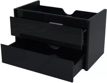 MCW Waschbeckenunterschrank B19 Hochglanz Soft-Close 2 Schubladen 50x80cm Schwarz (MCW-B19)