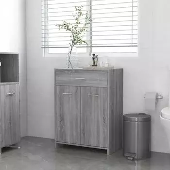 vidaXL Badezimmerschrank grau Sonoma 60x33x80cm Holzwerkstoff (815664)