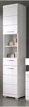 Inn.Furn Shawn Badezimmer-Hochschrank 2-t&uuml;rig, wei&szlig; Hochglanz, 37x191cm