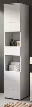 Inn.Furn Larik Hochschrank wei&szlig; hochglanz, 2-t&uuml;rig, 6 F&auml;cher, 38x190cm