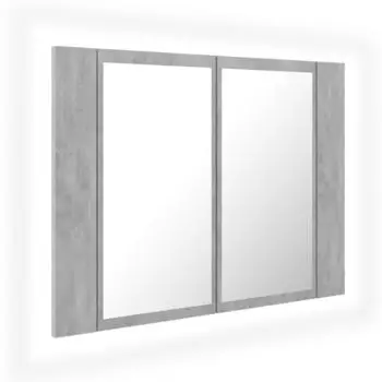 vidaXL LED-Bad-Spiegelschrank betongrau 60x12x45cm Acryl (804960)